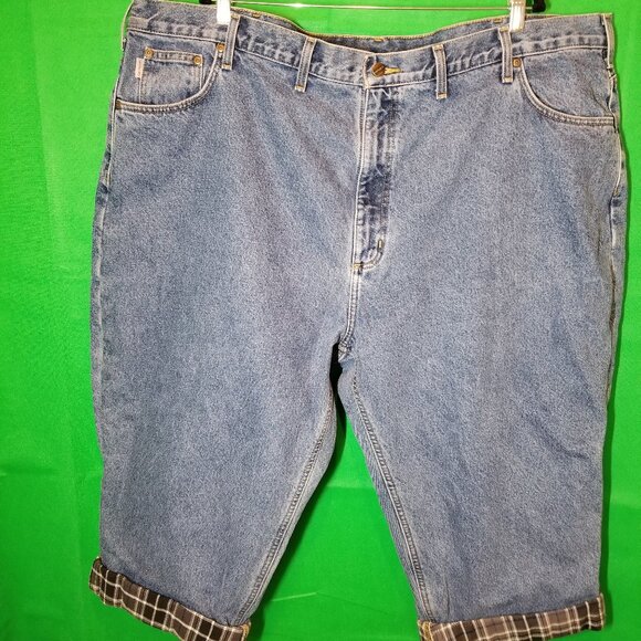 Carhartt Jeans Mens 50X30 Flannel Lined Relaxed Fit Straight B172 Work Outdoor - Picture 1 of 7